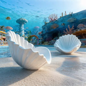 Chaise de <span class=keywords><strong>jardin</strong></span> en coquille extérieure de style nordique de luxe, en fibre de verre, en forme de coquille Saint-Jacques, <span class=keywords><strong>fauteuil</strong></span> de salon pour patio, villa, hôtel, meubles - Product Image 6