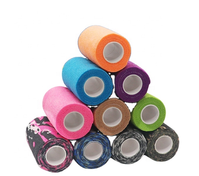 Бесплатный образец, стандарт CE, самоклеющиеся когезионные повязки, клейкая эластичная повязка разных цветов (OEM приветствуется)