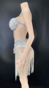 Novance printemps 2022 femmes S vêtements chaud Sexy évider Mature Boob Tube robe de soirée Sexy diamant frange beauté Pageant couronne - Product Image 2