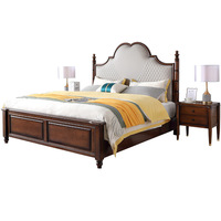 Tête de lit moderne de luxe léger, style rétro, pour chambre principale, double, réglable, écologique, avec dossier souple et rangement intégré en bois massif
