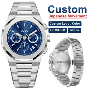 <span class=keywords><strong>Montre</strong></span> de luxe pour homme, chronographe à quartz étanche, logo personnalisé, fabrication OEM en Chine, fond de boîtier en <span class=keywords><strong>acier</strong></span> inoxydable, fabriquée en Chine - Product Image 1