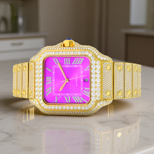 Reloj Cuadrado VVS D Color Moissanite para Hombre, Estilo Hip Hop, Completamente Cubierto de Moissanite, Reloj de Pulsera con Cristal de Zafiro - Product Image 2