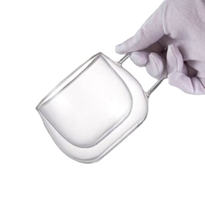 Verres à double paroi isolés en borosilicate de 150 ml et 300 ml, tasses à café avec poignée pour thé à bulles, jus, café, eau - Product Image 5