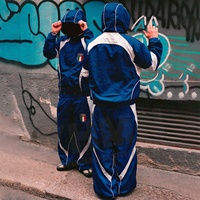 Ensemble de Sport Sur Mesure en Polyester et Nylon : Hoodie Ample, Broderie, Coupe Oversize, Tissu Lourd, pour la Course et le Jogging, Coupe-Vent, pour Hommes