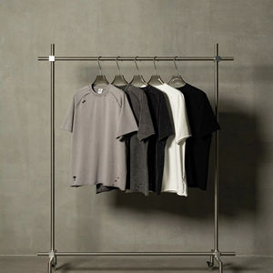 Camiseta de punto personalizada con estampado desgastado de manga corta para hombre, 100% algodón, básica, informal, suave, transpirable, estilo hip hop urbano - Product Image 1