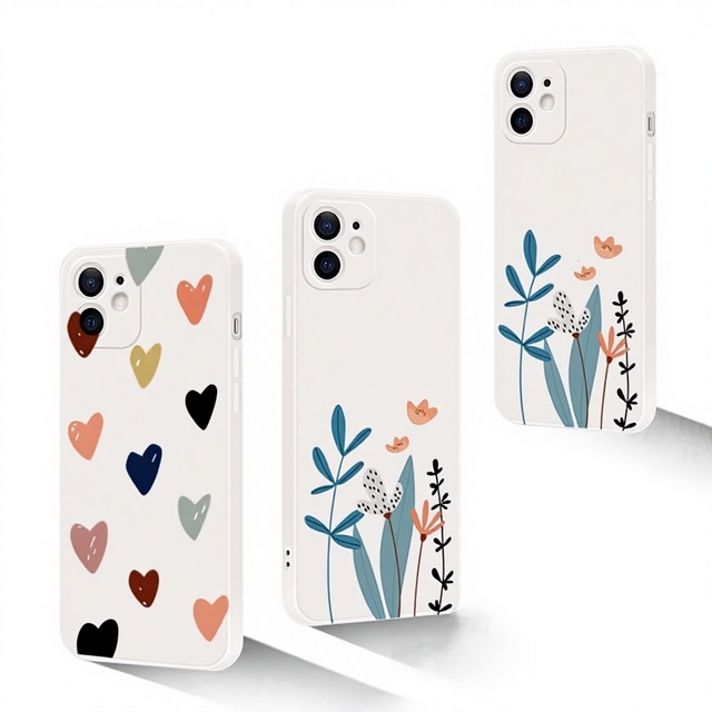 For 17 Pro Max Mobile Phone Case Liquid Silicone Frosted Shockproof Flower Love Straight Edge Design