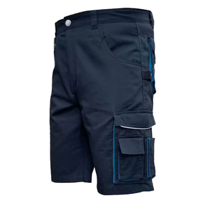 Shorts de travail décontractés pour hommes, confortables, taille mi-haute élastique, multi-poches, durables, imperméables, motif uni, pour l'été - Product Image 1