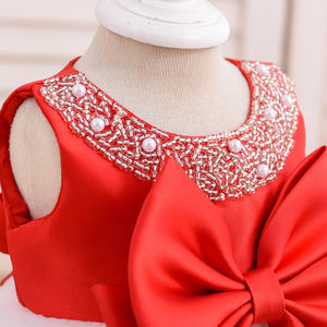 Vestitino per <span class=keywords><strong>Neonata</strong></span> con Fiocco Abito da Cerimonia per Bambina Vestiti per Bimba da <span class=keywords><strong>6</strong></span> <span class=keywords><strong>Mesi</strong></span> e Un Anno Abito da Festa per <span class=keywords><strong>Neonata</strong></span> - Product Image 2