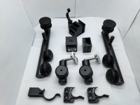 Kit de porte coulissante pour salle de bain en acier inoxydable 304 noir mat au design moderne, résistant à la rouille, pour usage hôtelier
