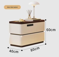 Nouvelle Armoire d'Appoint Haut de Gamme Luxe Léger 2026 à 4 Tiroirs en Bois Massif avec Recharge Sans Fil Intelligente Multifonctionnelle pour Coin/Salon