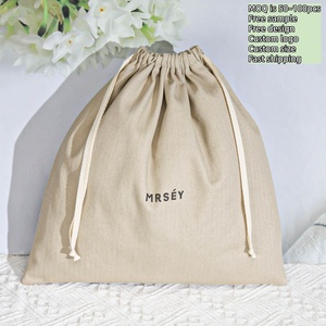 กระเป๋าช้อปปิ้งผ้าฝ้ายเฮอร์ริงโบนกระเป๋าใส่รองเท้าพิมพ์โลโก้แบบหรูหรา - Product Image 5