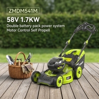 Tondeuse à gazon sans fil ZOMAX 541M 58V 21 pouces, double batterie, sans balais, autopropulsée, hauteur réglable (outil seul)