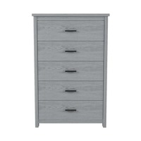 Design élégant Vintage gris clair 4 pièces ensemble de chambre à coucher Queen Size avec 2 tables de chevet 1 cadre de lit de commode finition de haute qualité durable