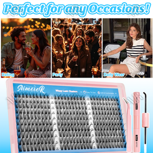 Kit de 300 Cils en Grappe Souples et Volumineux, Effet Naturel, Bande Fine, Courbure C, Effet Épaississant - Product Image 6