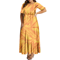 Robe élégante pour femmes à imprimé tribal polynésien personnalisé à la demande vêtements d'Asie et des îles du Pacifique