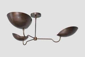 Lámpara Colgante LED Sputnik de 3 Luces con Pantallas Curvas, Estilo Moderno de Mediados de Siglo, Hecha a Mano, Acabado Dorado, Regulable, para Hogar u Oficina - Product Image 3