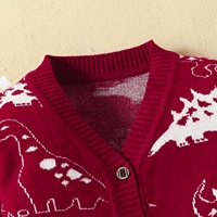 Hauts pour enfants à imprimé floral gris clair, col en V, manches longues, hauts pour bébés, anti-rétrécissement, anti-plis, haut tricoté décontracté, cardigan