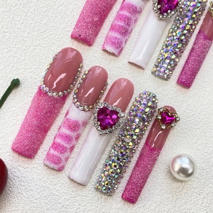 10 Pezzi <span class=keywords><strong>Unghie</strong></span> Finte Lunghe in Acrilico Spesso, Fatte a Mano, con Decorazioni Splendide ed Eleganti, <span class=keywords><strong>Unghie</strong></span> Finte Manuali Press-on, Vendita all'Ingrosso - Product Image 6