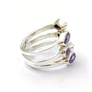 Anillo de Amatista, Plata de Ley 925, Anillo de Piedra Preciosa, Amatista, Colección Hecha a Mano, Anillos Finos, Joyería de Plata, Precio al por Mayor - Product Image 6