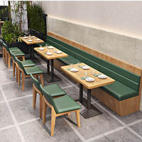 Leichtes Luxus-Restaurant High Back Booth Seating Leder Half Cafe Restaurant Stand Sitz gelegenheiten Round Wooden Sofa Set