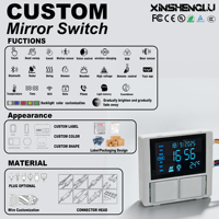 Interruptor de Espejo LED con Sensor Táctil Doble, Atenuación y Desempañador, 12V 5A 60W, con IP21 y 3 Años de Garantía para Baños Inteligentes