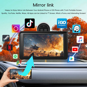 Vente en gros universel Carplay <span class=keywords><strong>Android</strong></span> <span class=keywords><strong>Auto</strong></span> portable sans fil <span class=keywords><strong>7</strong></span> pouces écran Carplay voiture - Product Image 4