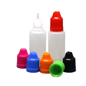 3ml 5ml 10ml 15ml Eye Drop Refillable Bottles Empty Plastic Squeezable Dropper with Colorful Screw Cap