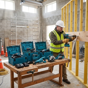 Perceuse, marteau perforateur, scie sauteuse, clé à chocs, batterie lithium rechargeable, ensemble de 15 pièces ETC02, ensemble de 15 pièces, outils polyvalents pour - Product Image 6