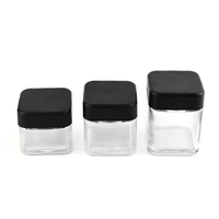 Botol Kaca Persegi Hitam Doff Anti Anak 2oz 3oz 4oz, Wadah Kaca Kedap Udara, Botol Bumbu Kaca Dengan Tutup