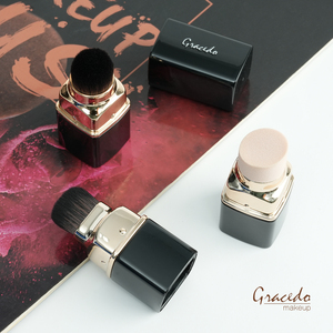 Pinceaux de maquillage de luxe OEM multifonctionnels, mini, portables, durables, abordables, pour le visage, format voyage, véganes, personnalisés, 3 en 1 - Product Image 4