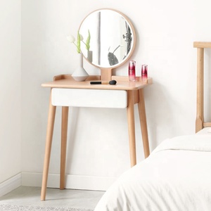 <strong>Vintage</strong> Makeup <strong>Dressing</strong> <strong>Table</strong> with Mirror and Stool - Product Image 3
