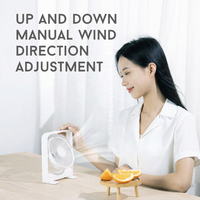 Ventilateur de bureau magnétique ultra mince-Rechargeable à 4 vitesses avec angle réglable de 90 °, ventilateur de bureau mural et peu encombrant