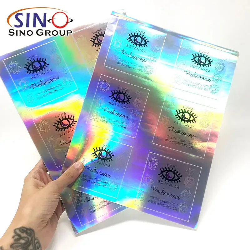 Pellicola autoadesiva olografica etichette Laser arcobaleno vinile su misura Eco solvente materiale per stampa PVC 1 rotolo di SINO-1212L