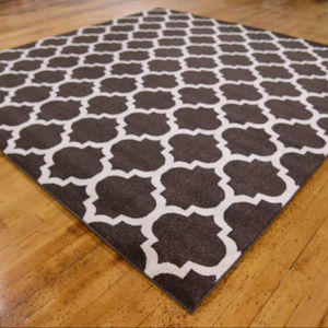 Alfombra de área geométrica de Marruecos moderna personalizada a pedido, patrón abstracto marrón/Beige cuadrado de 8 'hecho a máquina para decoración del hogar MOQ 1 - Product Image 1