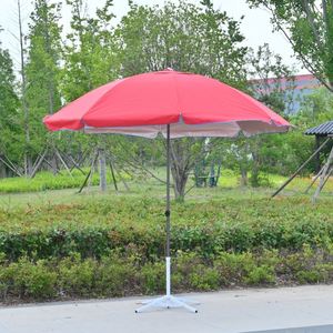 Sombrilla de Playa para Exteriores de 150 cm de Radio, Fabricada con Varillas Dobles Resistentes, Tela Plateada con Revestimiento Anti-UV, Parasol - Product Image 1