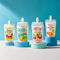 Pochette souple personnalisée avec bec verseur, de qualité alimentaire et recyclable, pour l'emballage de pizza, de boissons pour bébés, de lait et d'aliments pour animaux de compagnie, en PE