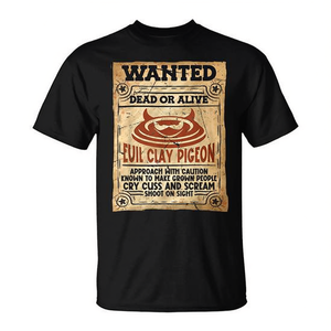 Camiseta Wanted Evil Clay Pigeon, disfraz de tiro al blanco estilo western, diseño Dead Or Alive - Product Image 2