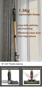 مكنسة أرضية لاسلكية ، قطب تلسكوبي ذهبي ورمادي لتخزين الغبار من WW W - Product Image 5