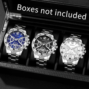 Business <strong>Men's</strong> Genuine Popular Non-Automatic Mechanical Watch Stainless Steel Waterproof Quartz Wristwatch 10m Water Resistance - Product Image 3