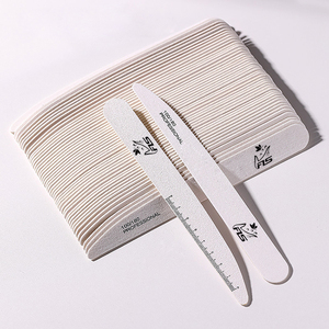 Wholesale High Quality Manicure Tools 100/180 Grit Custom Logo White Sandpaper Wood Nail File