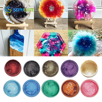 Pâte de couleur à effet nacré Sephcare pour résine époxy, idéale pour les sous-verres floraux et la peinture artisanale décorative
