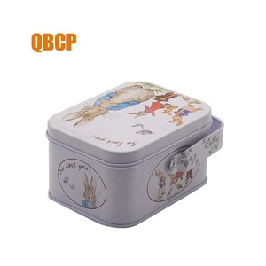 Hình chữ nhật nhỏ kẹo kim loại hộp thiếc với xử lý và nắp thả có thể tái chế để sử dụng thực phẩm - Product Image 2