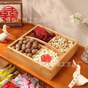 Wooden Dried Fruit Box 4-7 Compartments Rectangle Multipurpose <b>Storage</b> <b>Tray</b> For Wedding Chinese New Year Snack Desk Use - Product Image 2