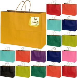 Bolsa de Papel Kraft Multicolor, Bolsa de Regalo Gruesa, Bolsa de Papel para Envolver Regalos y Compras - Product Image 1