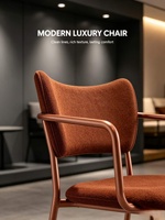 Chaise de salle à manger en tissu de style nordique moderne avec accoudoirs dorés, chaise de détente pour salon, chambre à coucher, hôtel