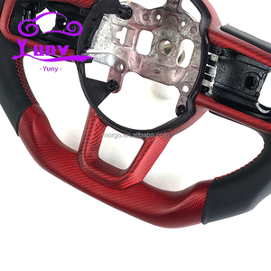 Volante de Fibra de Carbono Roja Real Personalizado para Jeep Wrangler JK JL Gladiator <span class=keywords><strong>Renegade</strong></span>, Diseño de Estilo <span class=keywords><strong>Racing</strong></span> con Parte Superior e Inferior Planas - Product Image 3