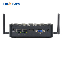 Compacto Dual GbE LAN 4 USB 2 RS232 COM Computadora integrada industrial sin ventilador Intel Celeron N2840/J1900 CPU Mini PC