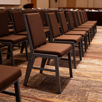 Chaise de conférence robuste à structure en fer empilable avec éponge haute densité pour salle de réunion, chaise de banquet
