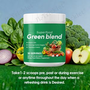 Julong Marque privée Mélange vert en poudre Complément alimentaire Mélange vert biologique pur Poudre végétale de superaliments Verts - Product Image 3