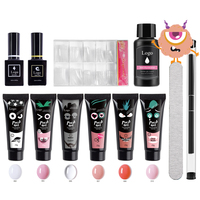 Kit de Polygel Constructeur en Tube KAGA HEMA FREE pour Extension Rapide des Ongles, Gel Acrylique Rose Nude 15ml, Vente en Gros
